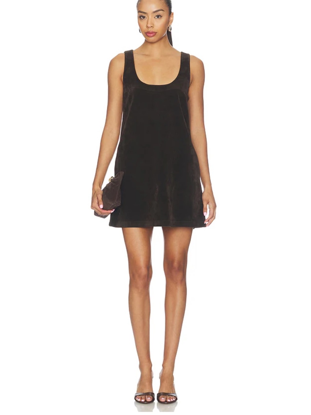 The Scoop Neck Faux Suede Mini Dress in Dark Chocolate
Joe's Jeans